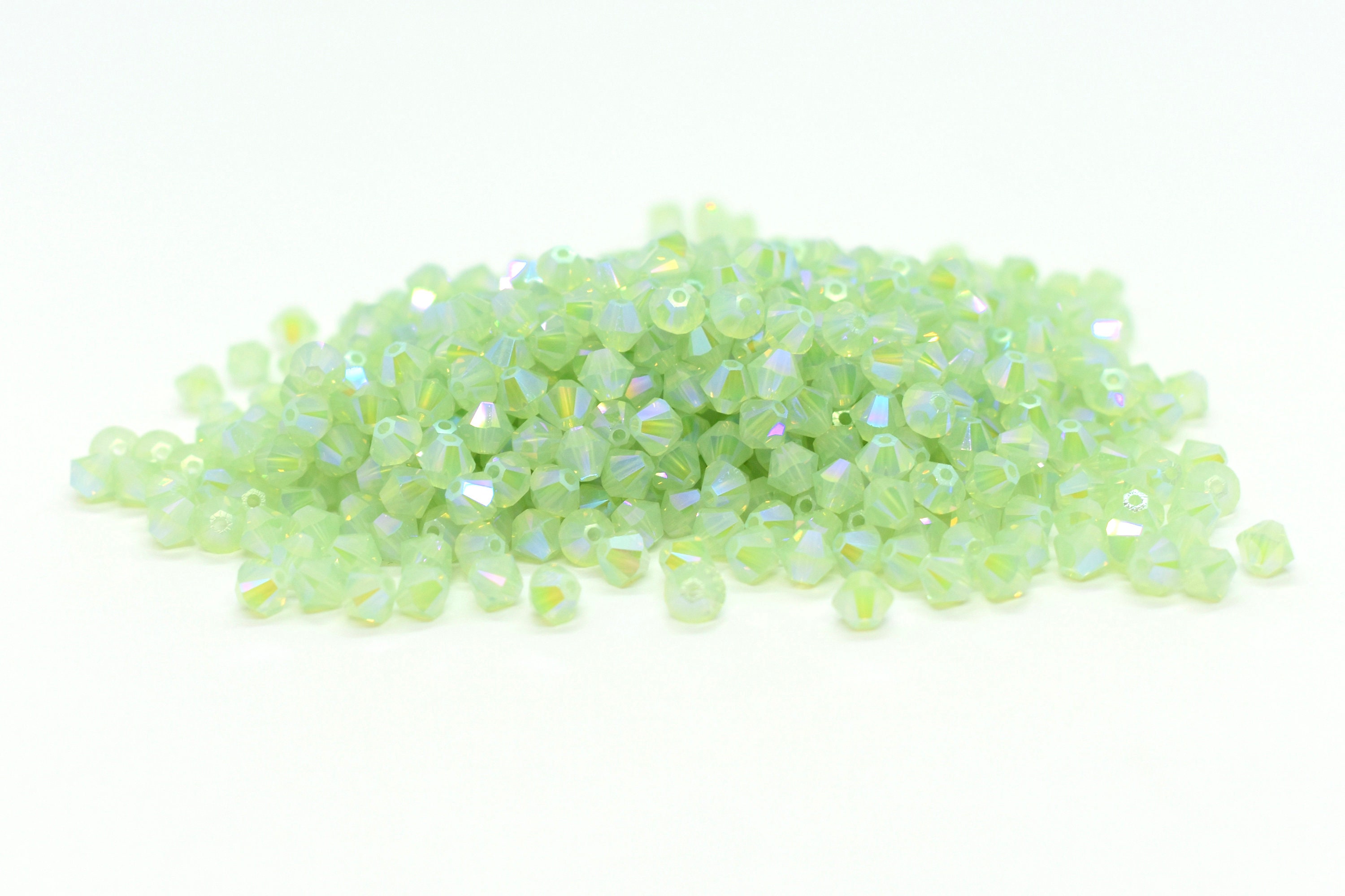 Chrysolite Champagne Green Swarovski Crystal Round Beads for