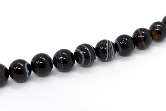 Black and White Sardonyx Natural Black Gemstone Beads for Jewelry Making A Grade Round Gemstone Beads 6mm 10mm 8 strand