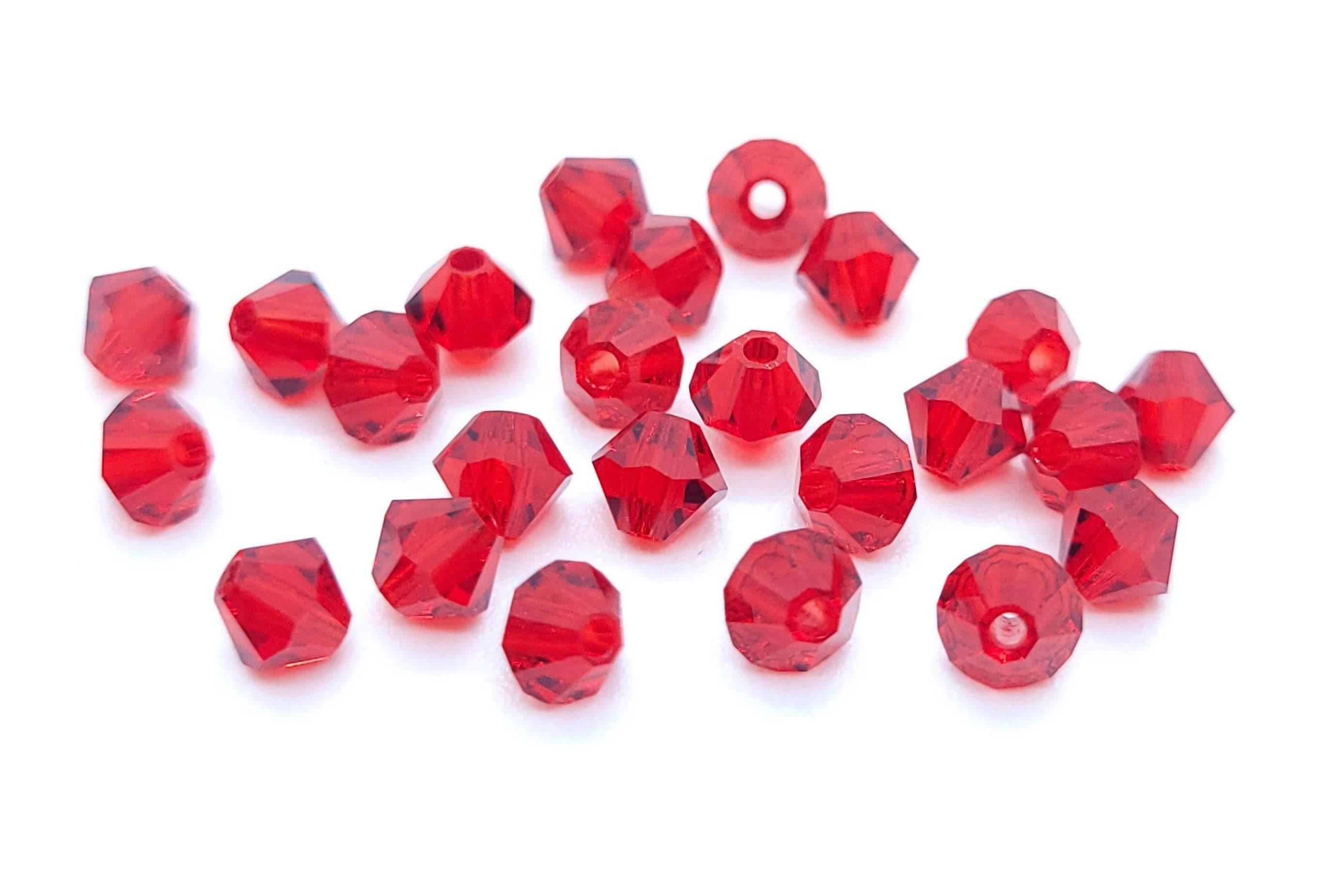 Light Siam Preciosa Crystal Czech Bicone Beads 3mm 4mm holiday Red Crystal Beads bright Red Bicone Crystal Beads Flag Red Crystal Beads Etsy