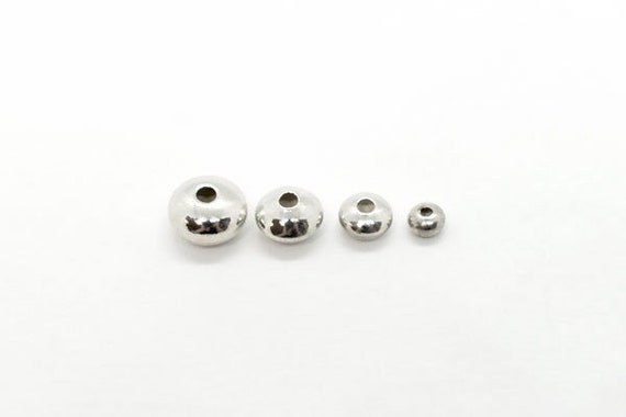 Sterling Silver Saucer Beads, 3mm (10 pcs) or 5mm (10 pcs) 1mm hole,  Sterling Spacer Beads for Jewelry Making, Sterling Saucer Beads