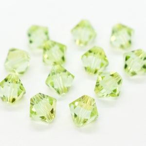 Chrysolite Champagne Swarovski Crystal Bicone Beads 5301,6mm,8mm, Light Green Swarovski Bicones, Pastel Spring Color, Authentic Swarovski