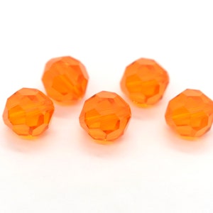 Red Topaz 5000, Orange Swarovski Crystal Round Beads 4mm 6mm 8mm Orange Round Beads for Jewelry, Bright Orange Color Swarovski Crystal