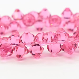 Rose 6301 Pink Swarovski Crystal Top Drilled Bicone Pendant Beads for Jewelry Making 6mm 8mm Wholesale Crystal Pendants & Jewelry Supplies