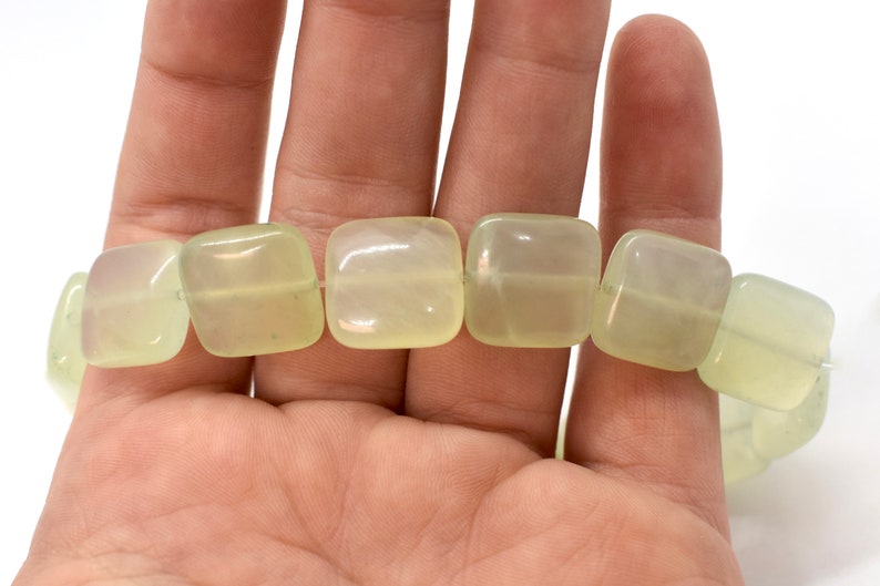 10mm or 14mm PillowSquare Gemstone Beads Serpentine A Grade Natural New Jade