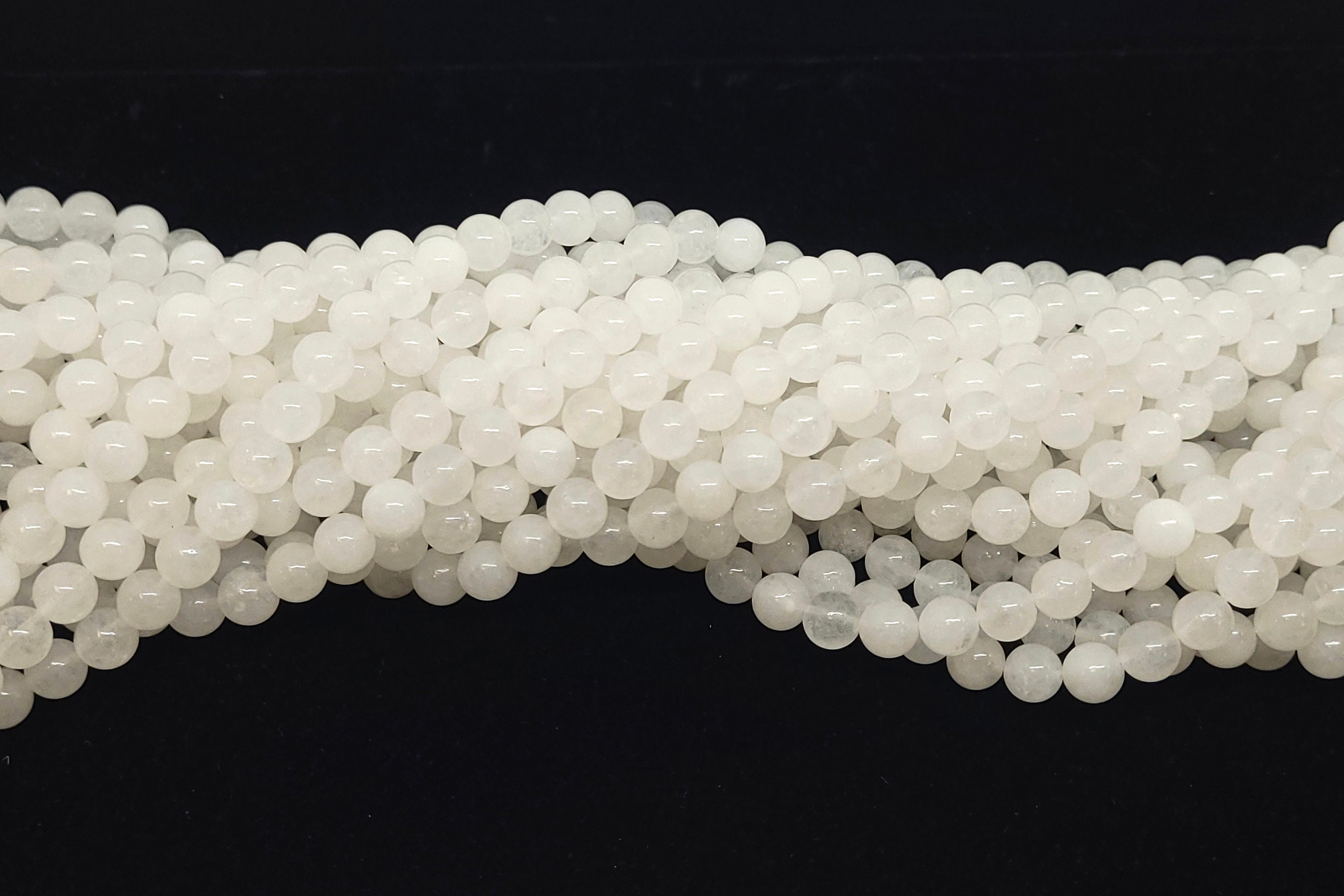 6MM/8MM AB Milky White Acrylic Beads Iridescent Beads