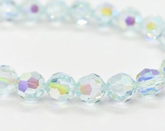 Light Azore AB Swarovski Crystal Round Beads 5000 4mm Light Blue Rainbow Small Light Blue Round Crystal Beads for Rings Swarovski Rainbow