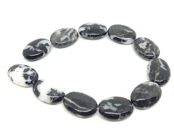 Zebra Jasper / Mexican Zebra Stone,natural A Grade Flat Oval
