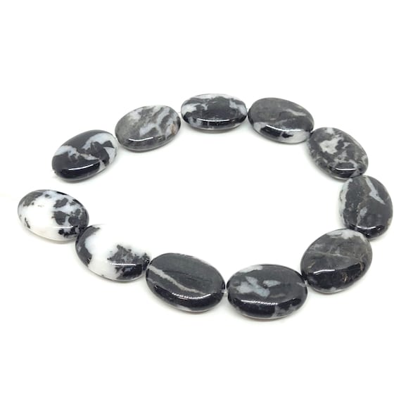 Zebra Jasper / Mexican Zebra Stone,natural A Grade Flat Oval