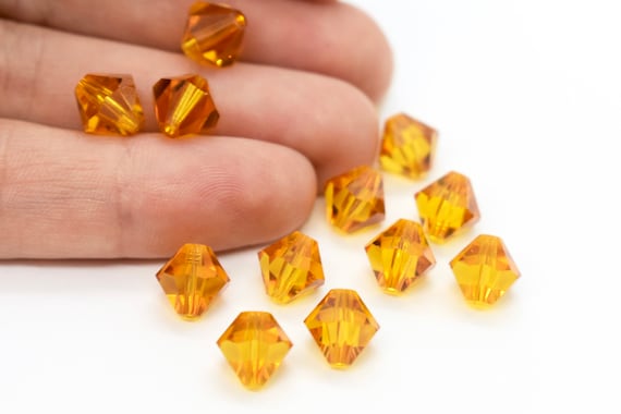 CRYSTAL BEAD NECKLACE 3 MM SPARKLED ORANGE CRYSTAL BEAD NECKLACE 3 MM SPARKLED ORANGE
