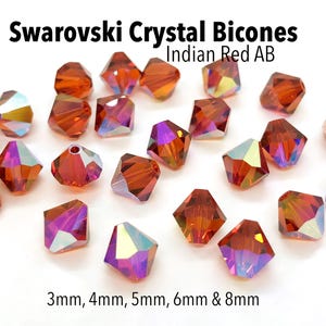 Indian Red AB 5301 / 5328 - Roter Regenbogen Swarovski-Kristall Bicone Perlen 3 mm 4 mm 5 mm 6 mm 8 mm