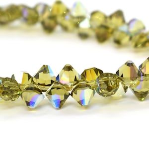 Khaki AB- 6301 Green Swarovski Crystal Top Drilled Bicone Pendants 6mm for Jewelry Making Bulk Crystal Pendants & Jewelry Supplies Pendants image 1