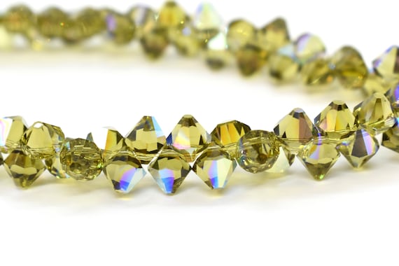 Khaki AB- 6301 Green Swarovski Crystal Top Drilled Bicone Pendants 6mm for Jewelry Making Bulk Crystal Pendants & Jewelry Supplies Pendants