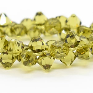 Khaki - 6301 Green Swarovski Crystal Top Drilled Bicone Pendant Beads for Jewelry Making 6mm 8mm Wholesale Crystal Beads, Lime Green Crystal