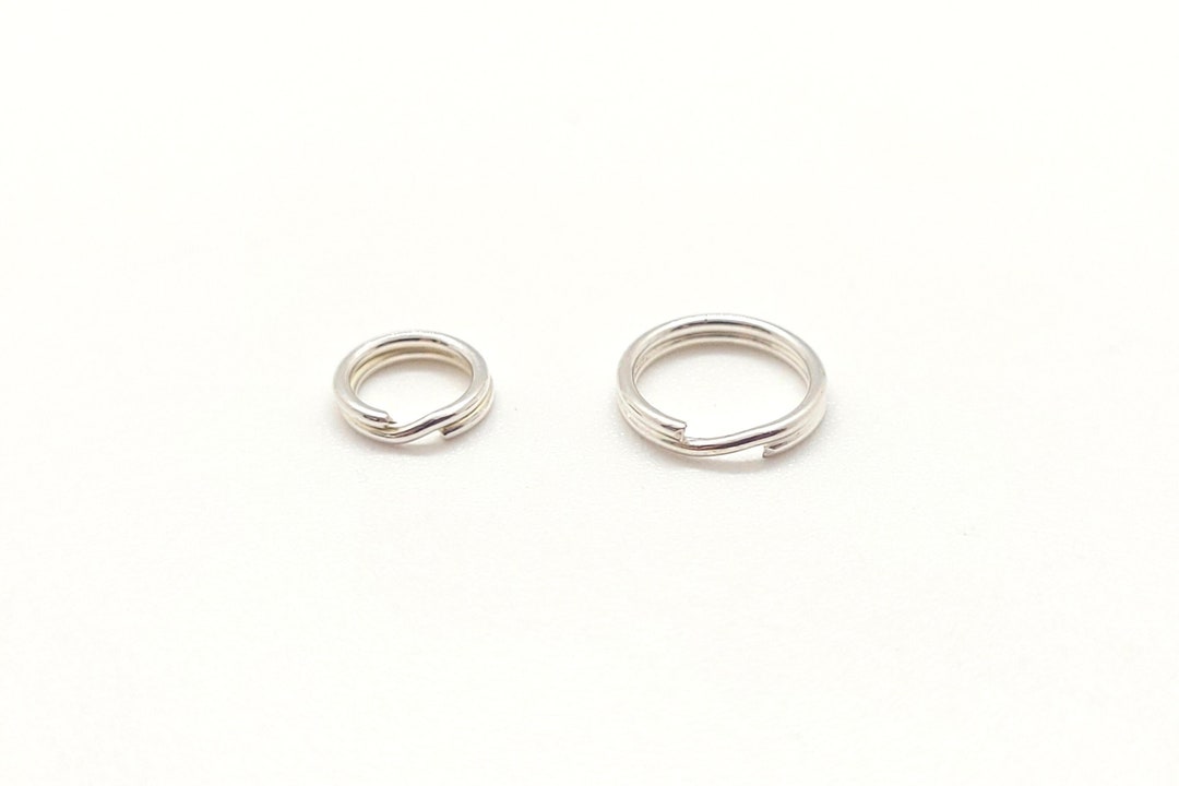 Sterling Silver Split Jump Rings, 6mm & 8mm 20 Pcs. Round Sterling