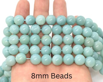 HAAMIIQII 45 Pezzi 8mm Oro Naturale Sandstone Perline Rotonde Pietra Preziosa Sciolto Perline Per Gioielli Che Fanno DIY Bracciale Collana - Foto 7