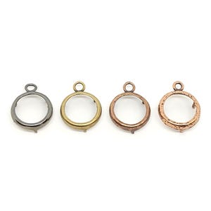 Suporte/ajuste para Rivoli de uma só volta, 14 mm - Bronze (liso) ou cobre antigo (liso ou martelado), acessórios para Rivoli/resina, 1 peça