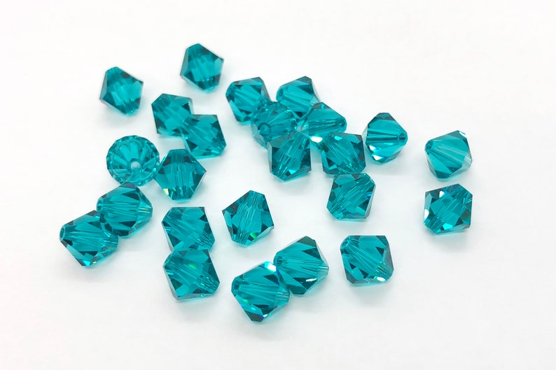 Blue Zircon 5301 Teal Blue Swarovski Crystal Bicone Beads Etsy