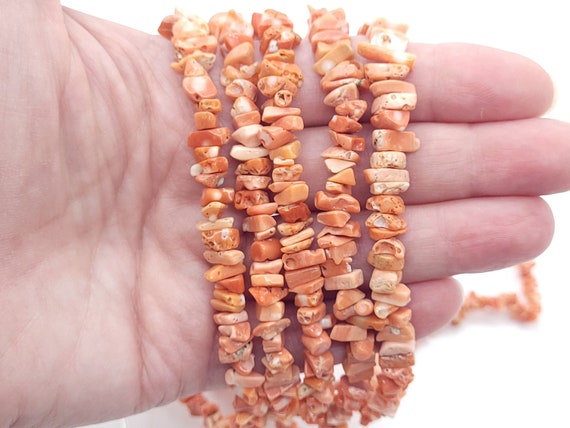 Vintage Branch Orange Coral Chip Beads, Genuine Coral Beads, Tropical Chip  Beads, Ocean Themed Beads, Beach Themed Chip Beads, 16 in Strand