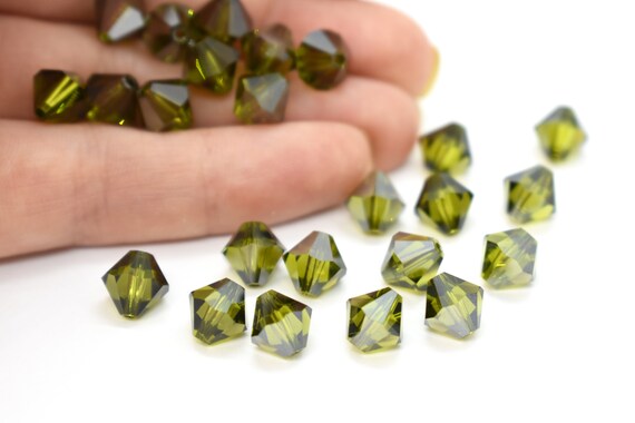 Olivine Satin 5301/5328 Green Swarovski Crystal Bicone Beads for 