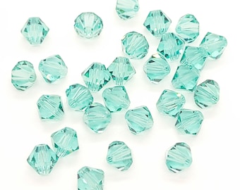 Perles toupies en cristal tchèque Preciosa de la mer des Caraïbes, 3 mm, 6 mm, perles en gros pour la fabrication de bijoux