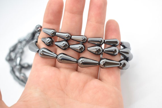 Perles En Hématite Naturelle Forme Goutte 6-8mm - Lot Vrac Pour Création Bijoux