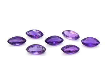Amethyst Cabochon - Faceted Marquise, AA Grade Stone - 4x8mm - Purple Gemstones for Birthstone Jewelry, February Birthstone Cabochons Bulk