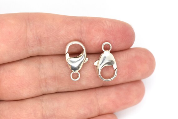 thumbnail image 2 of 5 Large Oval Silver Stainless Steel Lobster Claw Clasps - 7x18mm For Bold Jewelry Making 2 of 9