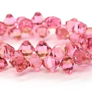 Rose Champagne 6301 Pinky Golden Swarovski Crystal Top Drilled Bicone Pendants-8mm (2 or 48 pcs) for Jewelry Making,Crystal Pendants