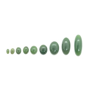 Nephrite / Canadian Jade ( Natural) Cabochon Oval,3x5mm- 12x14mm, Green Flat Back Cabochons for Jewelry Making, 1 piece