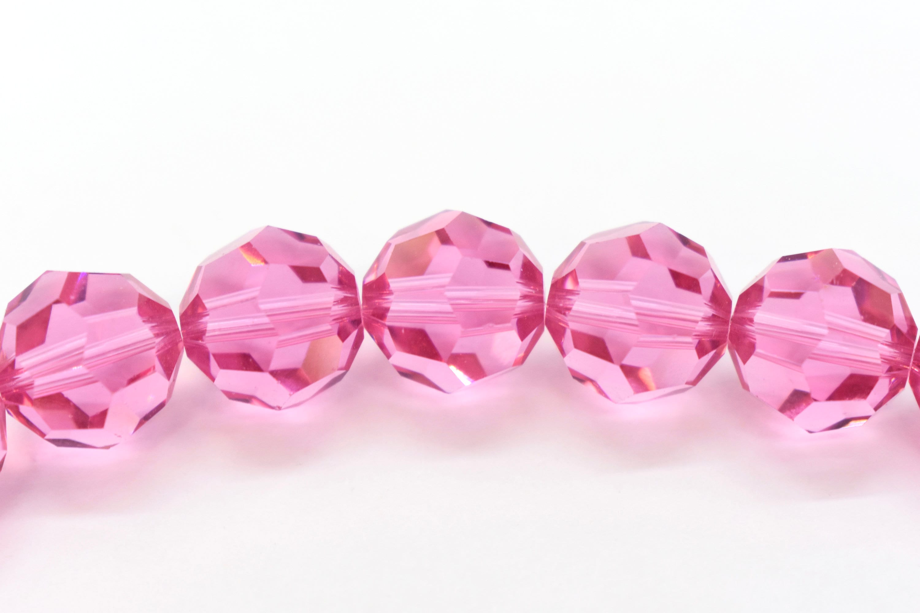 Meenakari Beads Strand Gold Tone Hot Pink Crystal Beads 90 Long