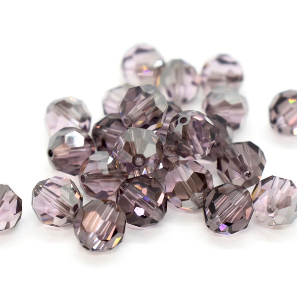 Light Amethyst Satin Swarovski Crystal Round Beads 4mm 6mm 8mm  10mm Bulk Light Purple Swarovski Crystal Round Birthstone Beads 5000