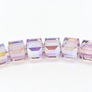 Light Amethyst AB 5601 Swarovski Crystal Cube Bead (4mm, 6mm, 8mm), Light Purple Cube Crystals, Wholesale, Authentic Swarovski