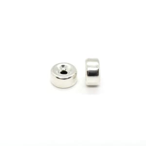 Sterling Silver Rondelle Spacer Beads - 3mm, 4mm, 5mm, (0.925) (10pcs) Solid Silver Tire Rondelle Beads for Jewelry Making, Jewelry Supplies