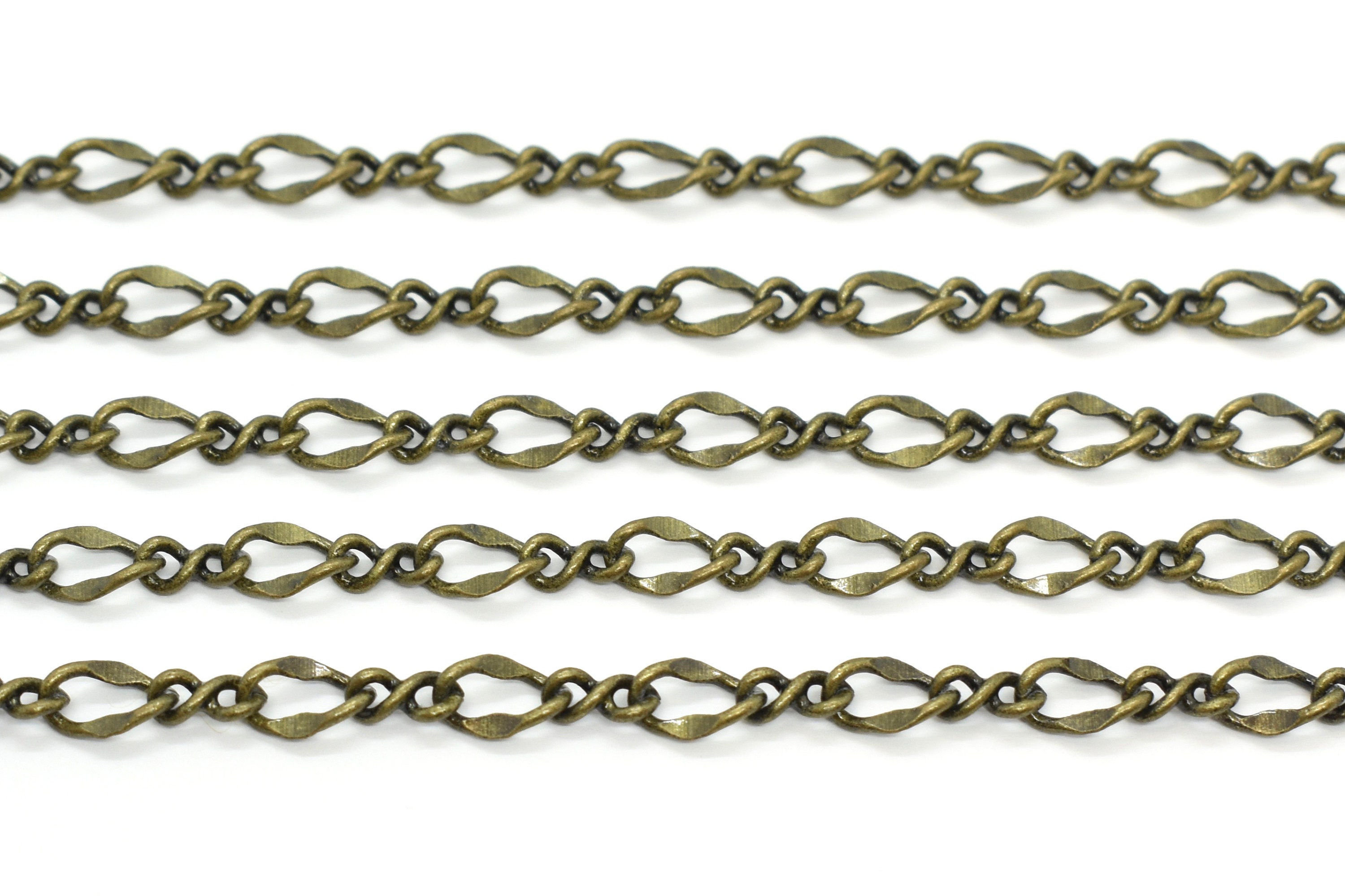 Antique Brass Plated Oval Figure Eight Chain -3x9mm, Sold by the Foot ...