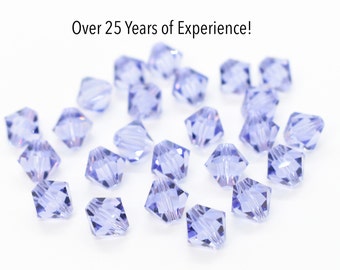 Lichttanzaniet 5328/5301 - Paarse Swarovski-kristal bicone-kralen 3 mm groothandel kristalkralen voor het maken van sieraden, sprankelend lichtpaars