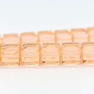 Light Peach 5601 Swarovski Crystal Cube Beads for Jewelry Making (4mm, 6mm, 8mm) Orange Crystal Beads, Wholesale Beads & Jewelry Supplies