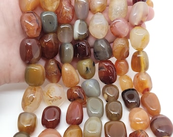 Natural Carnelian ( Natural ) Gemstone Irregular Nugget Beads Approx 17x22mm 16" Strand,Statement Beads, Organic Shaped Beads, Orange Red BB