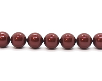 Crystal Bordeaux 5810/5811 Dark Red Swarovski Crystal Pearls 5mm,10mm, Round Crystal Pearls for Necklaces, to Make Jewelry With