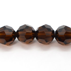 Mocca 5000 Contas redondas de cristal Swarovski para fazer joias 4 mm Cristal Swarovski marrom escuro, Contas redondas marrons para o outono, marrom escuro