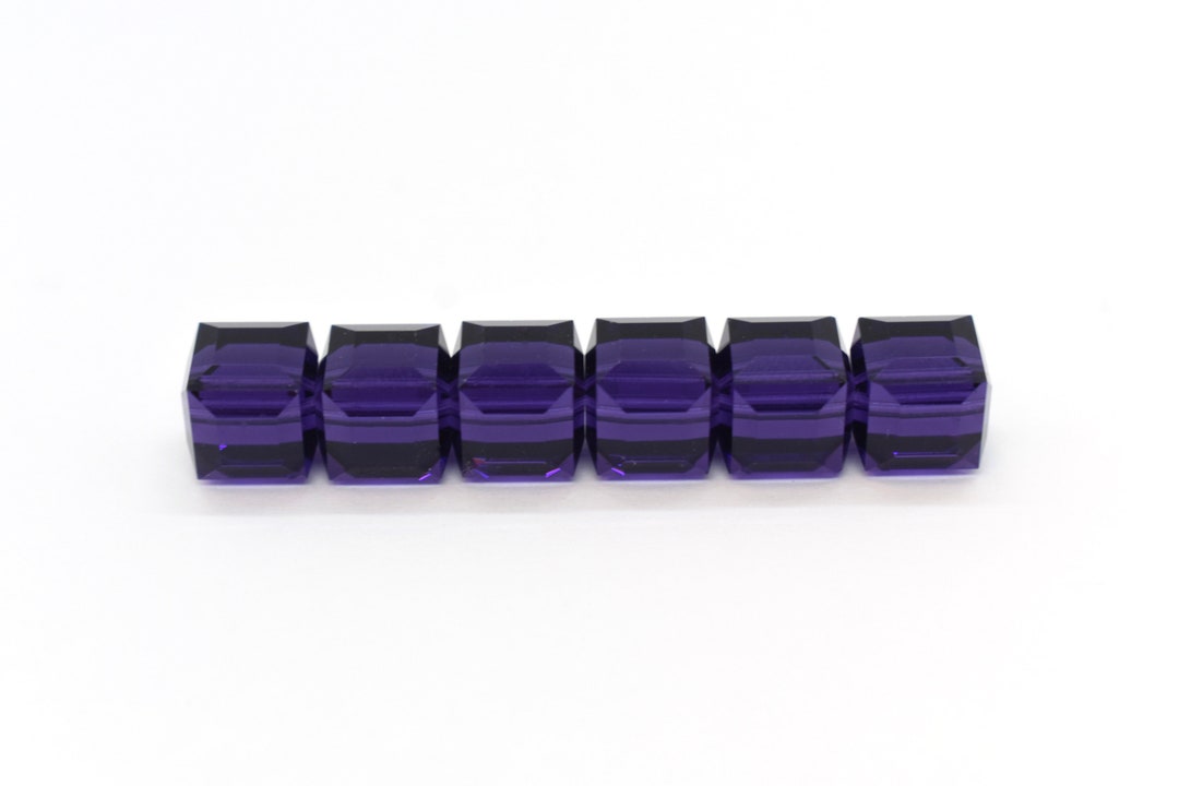 Purple Velvet 5601 Swarovski Crystal Cube Beads for Jewelry Making, 4mm