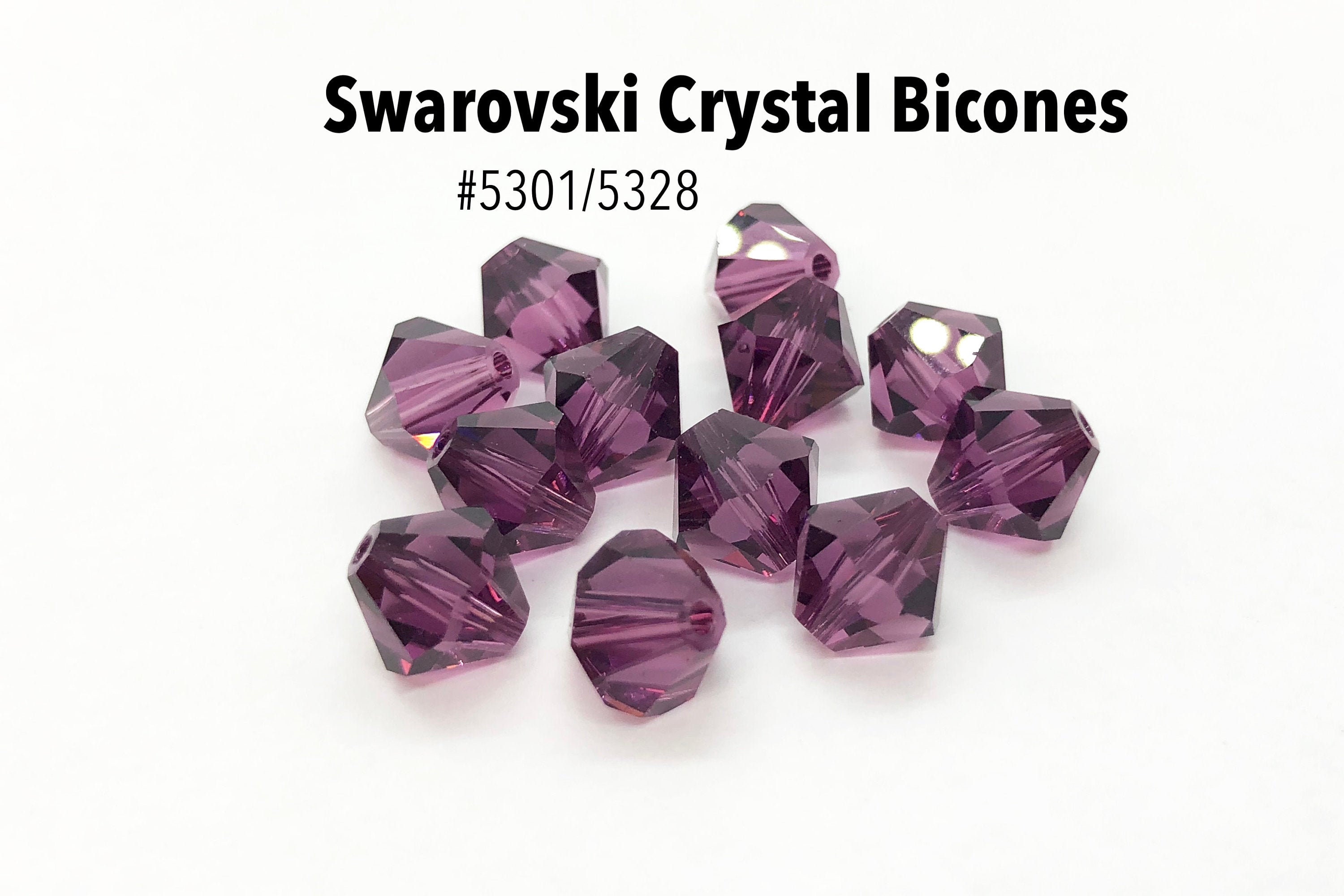 Swarovski Beads 5328 Bicone, 4mm, Provence Lavender AB 2x - Pack of 25