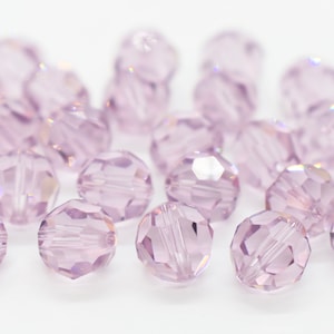 Light Amethyst 5000 Swarovski Light Purple Crystal Round Beads,4mm 5mm 6mm,Light Purple Round Crystal Beads,February Birthstone