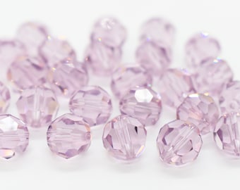 Lichte amethist 5000 Swarovski lichtpaarse kristallen ronde kralen, 4 mm 5 mm 6 mm, lichtpaarse ronde kristalkralen, geboortesteen februari