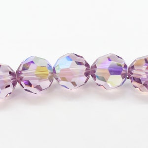 Light Amethyst AB 5000 Swarovski Crystal Round Beads 4mm 5mm 6mm,Bulk Purple Round Crystal Beads,February Birthstone Swarovski Light Purple