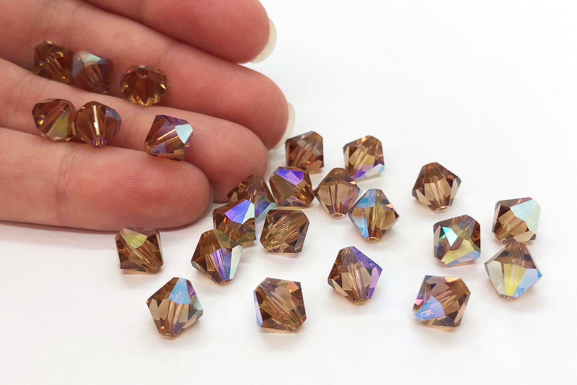 Light Colorado Topaz AB 5301/5328 - Tan Rainbow Swarovski