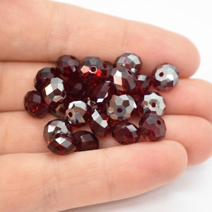 Siam Satin 5040 - 8mm - Red Swarovski Crystal Rondelle Beads - Wholesale Crystal Beads for Jewelry Making - Bulk Jewelry Supplies