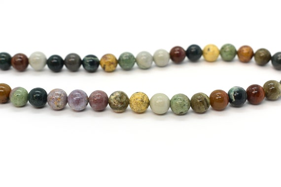 Cuentas Redondas Y Lisas De Piedra Preciosa De Jaspe Mookaita