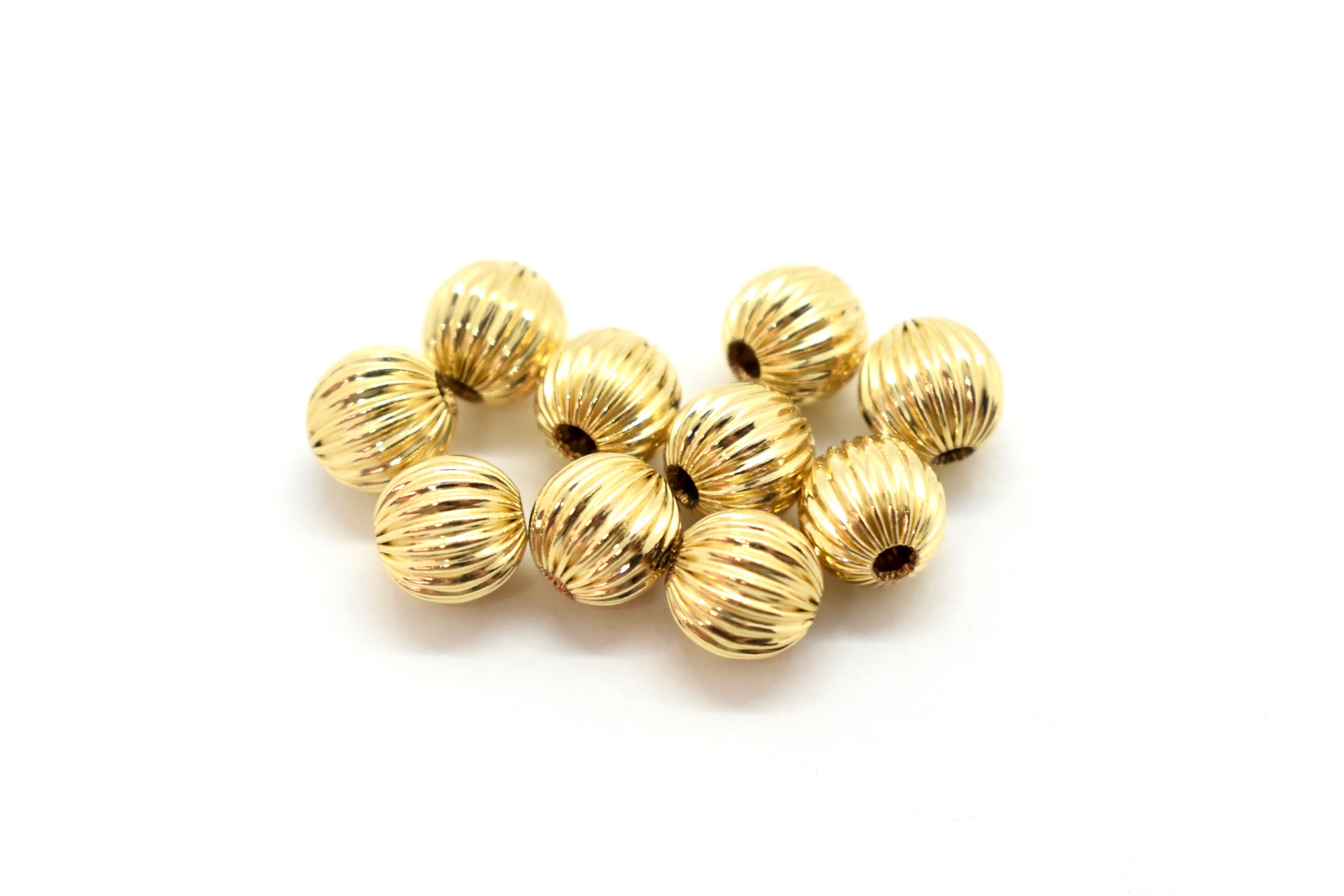 50PCS 4mm 14k Gold Filled Corrugated Crimp Cover Beads Cord Ends for j –  Rosebeading Official