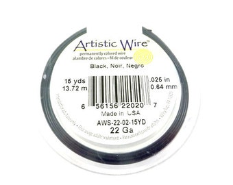 Artistic Wire® noir, calibre 16 ou 18, fil artisanal d'emballage, fil artistique enduit, âme en cuivre Fièrement fabriqué aux États-Unis !