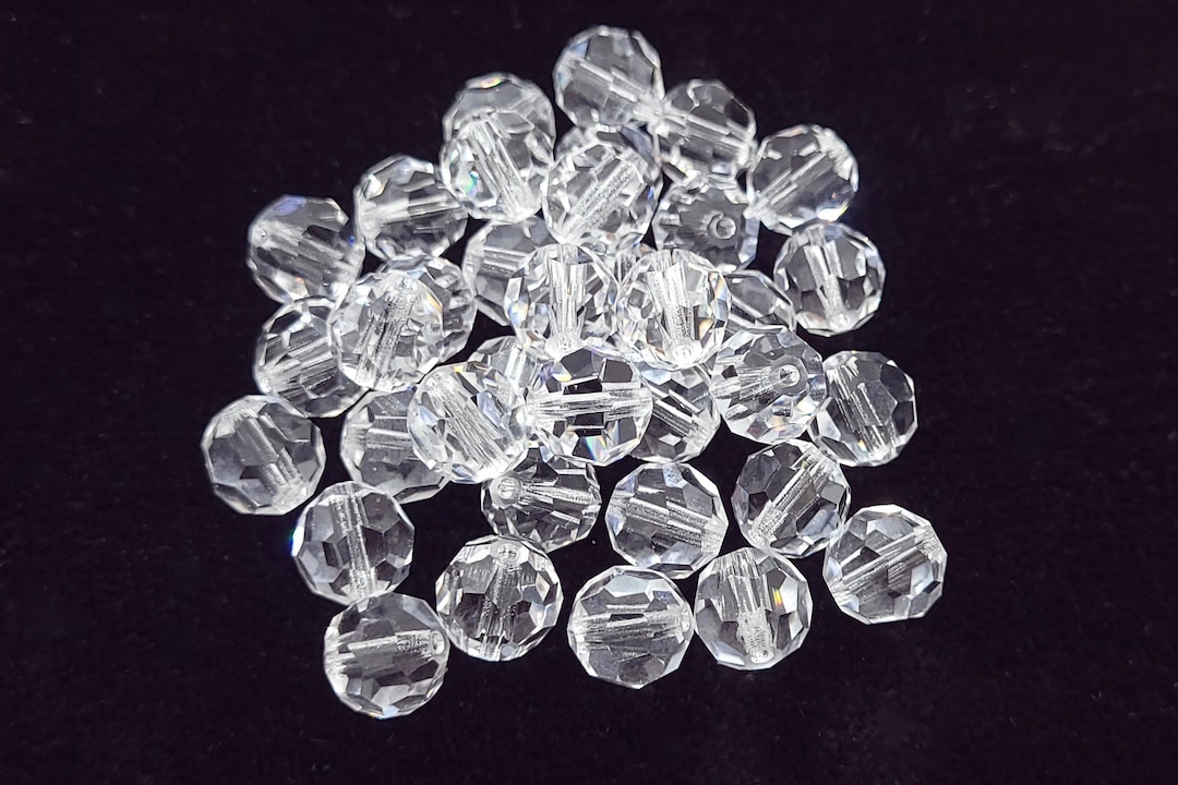 Preciosa Perline Di Cristallo Ceche Sfaccettate Rotonde, Trasparenti, 8mm - Perfette Per Creazioni Gioielli E Bijoux